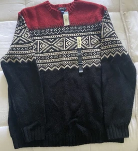 Cherokee Lambs Wool Blend Pullover Crewneck Knit Sweater - Ebony NWT Sz. L - Picture 1 of 4