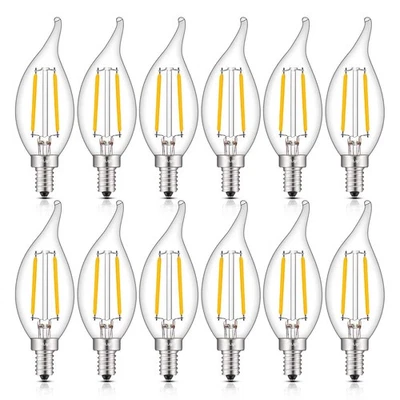 LED Candelabra Bulb 25W Equivalent 250LM, 3000K Soft White 2W LED Chandelier ... - Image 1 of 4
