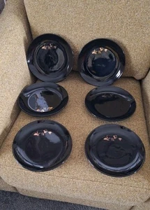 6 x Le Creuset Cow Side Plates Fondue Cheese Salad Plates -Black/Gold 8 1/4” - Picture 1 of 5