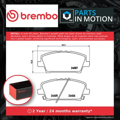 Brake Pads Set fits HONDA CIVIC Mk8 1.8 Front 05 to 11 R18A2 Brembo 45022SMGE00 - Image 1 of 4