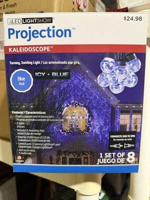 Gemmy LED Projection Kaleidoscope String Icy Blue Turning Swirling - Image 1 of 2