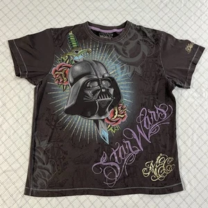 T-shirt graphique homme Star Wars Marc Ecko taille M 2008 coupe et couture Dark Vador roses - Photo 1/7