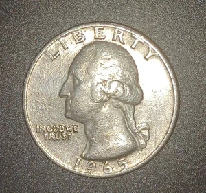 Washington Quarter 1965 ● Sin como nuevo ● Error de matriz llena ● Anomalía de borde  - Imagen 1 de 8