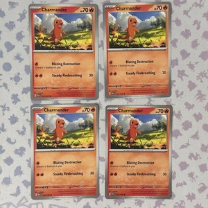 4x Charmander 004/165 x4 SV: Scarlet & Violet 151 Pokemon Playset NM - Picture 1 of 2