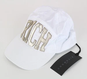 JOHN RICHMOND Men's White Cap Pure Cotton Golden Logo Casual Baseball Style - Picture 1 of 7