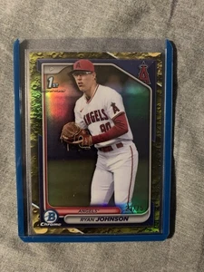 2024 Bowman Draft Chrome Yellow Lunar Refractor /75 Ryan Johnson Angels - Bild 1 von 2