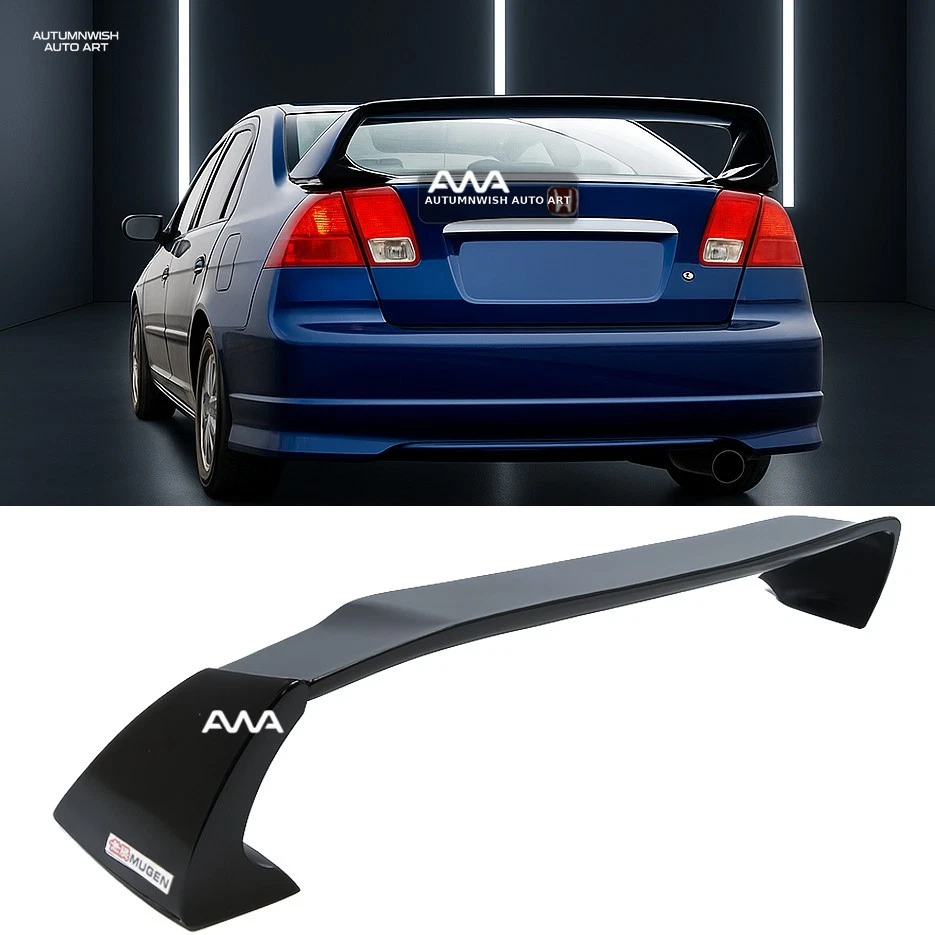 For 01-05 Honda Civic 2/4DR Sedan Unpainted Mugen Style RR Trunk Wing Spoiler Foto 1 de 1