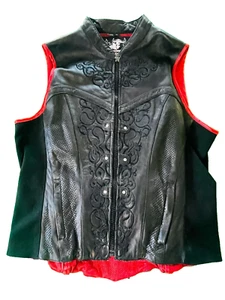 Speed & Strength Moto Lisa Embroidered Leather Vest Women's SZ XL - Picture 1 of 8