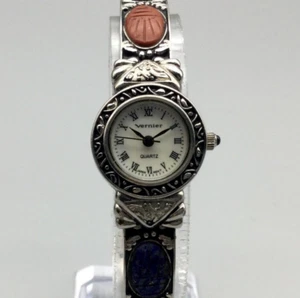 Vernier Watch Women 21mm Silver Tone Scarab Open Cuff Band New Battery - Picture 1 of 15