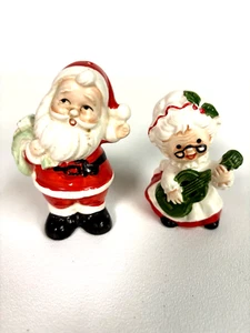 Lefton Mr. and Mrs. Santa Claus Salt and Pepper Shakers Playing Guitar - Picture 1 of 8