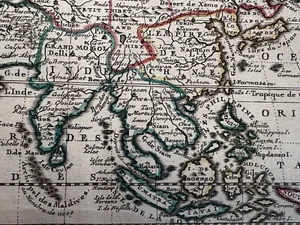 Asia from Arabia to Japan China Iran India 1719 Chiquet decorative cartouche map - Picture 1 of 7
