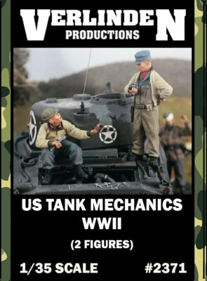 1/35 US Tank Mechanics WWII (2 Figures/Set) VERLINDEN #2371 Resin Kits - Image 1 of 2