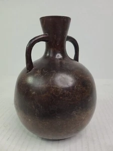 Primitive Bronze Alloy? Metal Jug 6.5" With Hole Design - Picture 1 of 6