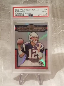 2002 Pacific Crown Royale Tom Brady Sunday Soldiers #13 PSA 9 MINT!!!!! - Picture 1 of 5