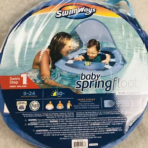 SwimWays Baby Spring Float Sonnendach - Blau Swim Step 1 9-24 Monate Neu - Bild 1 von 4