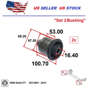 Rear Crossmember Bushing for Toyota Corolla 2014-2019 48725-02350 Set OE QUALITY - Foto 1 di 3