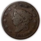 New Listing1818 N-7 Coronet Head Large Cent Good G Coin, Details #6820