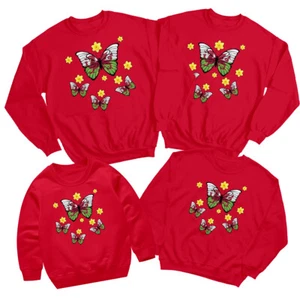 Wales Butterfly Daffodils Saint Davids Day Sweatshirt Cymru Flag Jumper #STDD - Picture 1 of 34