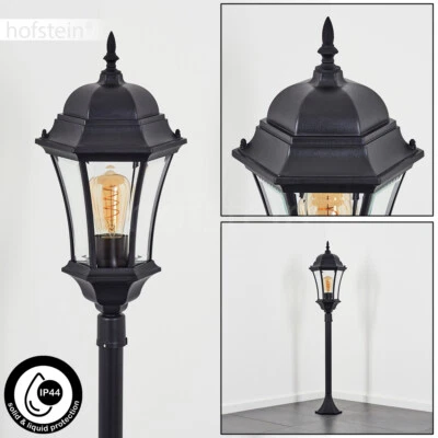 Garten Einfahrt Beleuchtung Wege Sockel Außen Steh Leuchte Lampe schwarz Glas - Bild 1 von 4