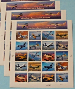 Three Sheets x 20 = 60 AMERICAN ADVANCES in AVIATION 37¢ US Stamps USA 3916-3925 - Picture 1 of 6