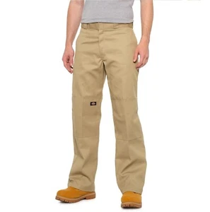 Dickies Men's 44 Twill Double Knee Loose Fit Work Pants - 44"W x 30"L Khaki - Picture 1 of 1