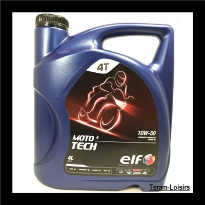 Bidon de 4L Litres Huile Moto ELF MOTO 4 TECH 10W50 FRANCE - Photo 1/2