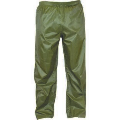 Highlander  Waterproof Trousers Stormguard Olive PVC  Packaway Walking Hiking - Image 1 of 2