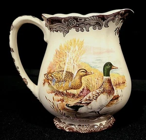 ROYAL WORCESTER GROUP PALISSY GAME SERIES BIRDS DUCK PITCHER JUG 5 1/2" 16Z RARE - Picture 1 of 3