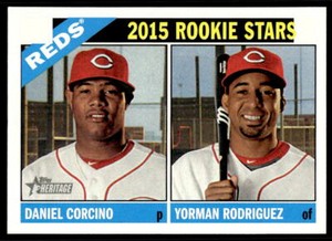 2015 Topps Heritage 311 Daniel Corcino / Yorman Rodriguez Reds Rookie Stars