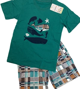 Funnymore T-Shirt & Shorts Set Kids Size 7 Multicolor Ocean Whale Fish New - Picture 1 of 10