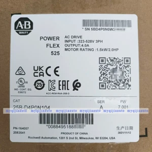 NEW Allen-Bradley 25B-D4P0N104 Power Flex 525 1.5kW 2Hp AC Drive Fast Shipping - Picture 1 of 1