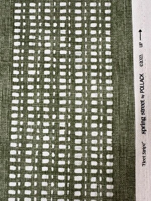 POLLACK - FLEET STRIPE MOSS Fabric Curtains Upholstery 7 Meters (278) - Image 1 of 4