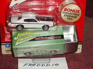 JOHNNY LIGHTNING 1970 BUICK GSX w COLLECTOR TIN 1/64 WHITE - Picture 1 of 4
