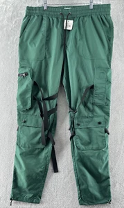 EPTM Pants Mens 2XL Combat Track Green Joggers Zip Cargo Drawstring - Picture 1 of 13
