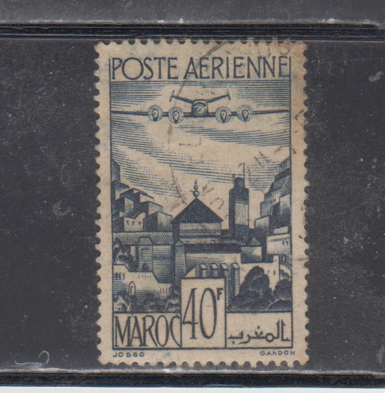 FRENCH MOROCCO :  1947-48 - USED  - SCOTT #  C35  AIR MAIL - Image 1 of 1