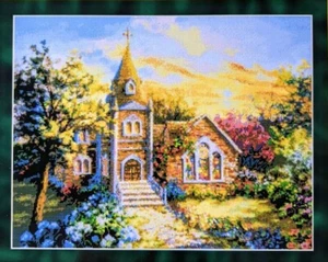 Kustom Krafts SACRED SANCTUARY Church Cross Stitch Chart #98183 Cottage Core, MB - Picture 1 of 3