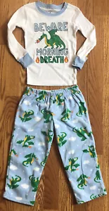 Boys 2 Piece Long Sleeve Pajamas Fleece Bottoms Dragon Theme Sizes 18 M - 5T - Picture 1 of 3