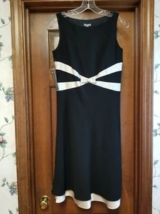 NWT ANN TAYLOR Sleeveless Dresses ~ Black/Beige Size 4 - Picture 1 of 6