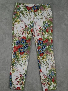 Soft Surroundings In Bloom Pants Straight Leg Garden Floral White Size Med - Picture 1 of 13