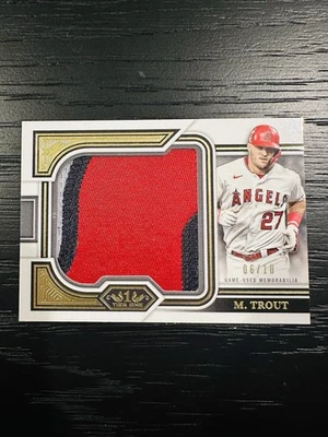 2023 Topps Tier One Mike Trout GAME WORN Patch 06/10 #PP-MT Prodigious Patch - Image 1 of 4
