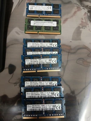 Laptop 8x 8 GB DDR3 RAM Sticks SO-DIMM Low Voltage PC3L 12800S 204 Pin - Image 1 of 4