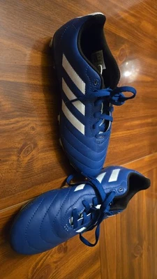 adidas Boys Soccer Cleats, Size 3.5, Blue/White - Image 1 of 4