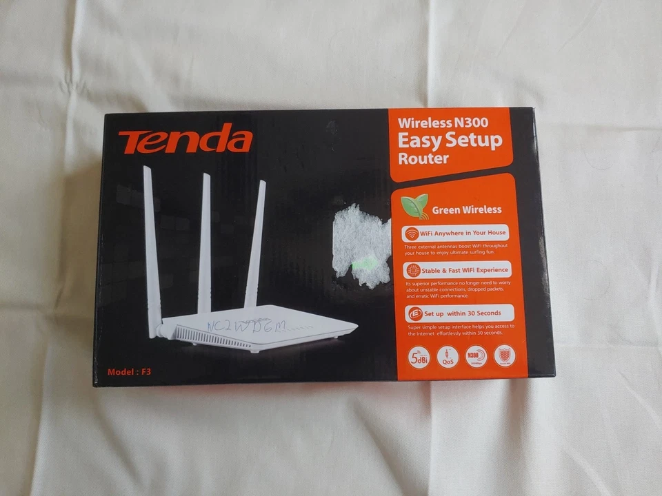 Tenda F3 White Wireless N300 Electronic/Setup Router SKU 2805 - Image 1 of 4