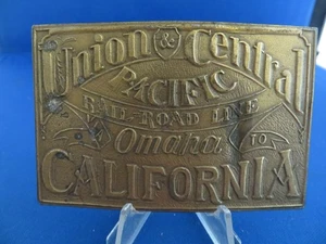 Vintage Tiffany Studio Union & Central Pacific Railroad Line Belt Buckle - Picture 1 of 5