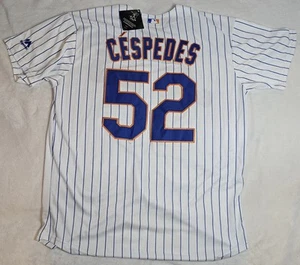 Jersey XL Yoenis Céspedes New York Mets Para Hombre Hogar Blanco Fresco Base Nuevo con Etiquetas Majestuoso - Imagen 1 de 8