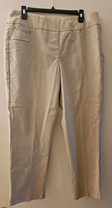 Ruby Rd. sz 14 pull on slimming contour waistband ankle pant / khaki NewWithTags - Picture 1 of 4