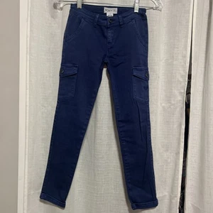 Roxy Girl Blue Pants Size 10 Adjustable Waist Slim Cargo Style - Picture 1 of 7