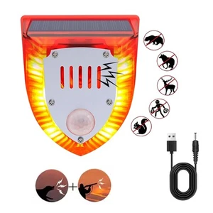 Solar Outdoor Motion Sensor Alarm: 129db Dog Barking & Gunshot Sound,Loud Mot... - Picture 1 of 7