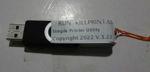 Windows Print Job Utility Software KILLPRINT.CMD Command File on USB Drive New - Picture 1 of 6