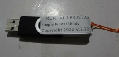 Windows Print Job Utility Software KILLPRINT.CMD Command File on USB Drive New - Image 1 of 4